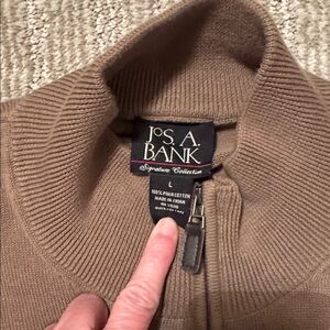 Jos. A. Bank Men's Zip Up Brown Sweater